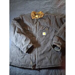 Vtg Carhartt CO3 DNY Blue Quilted Lined Jacket Chore Coat Size 48 Regular